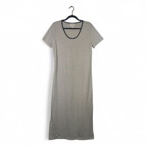 Things Between Ribbed Black & White Stripe Dress Size M